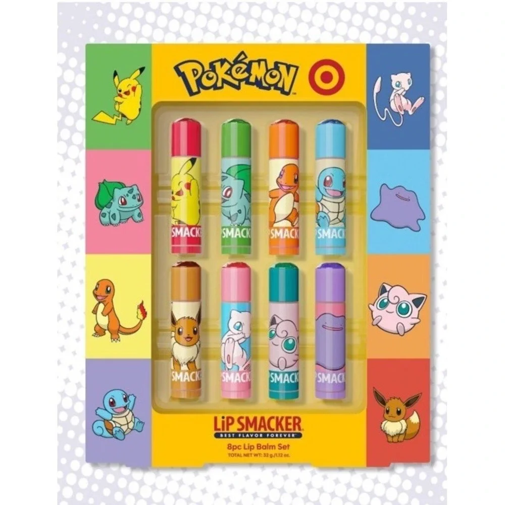 Lip Smacker Pokemon Lip Balm Set 8 Piece Assorted‎ Characters Gift Set New